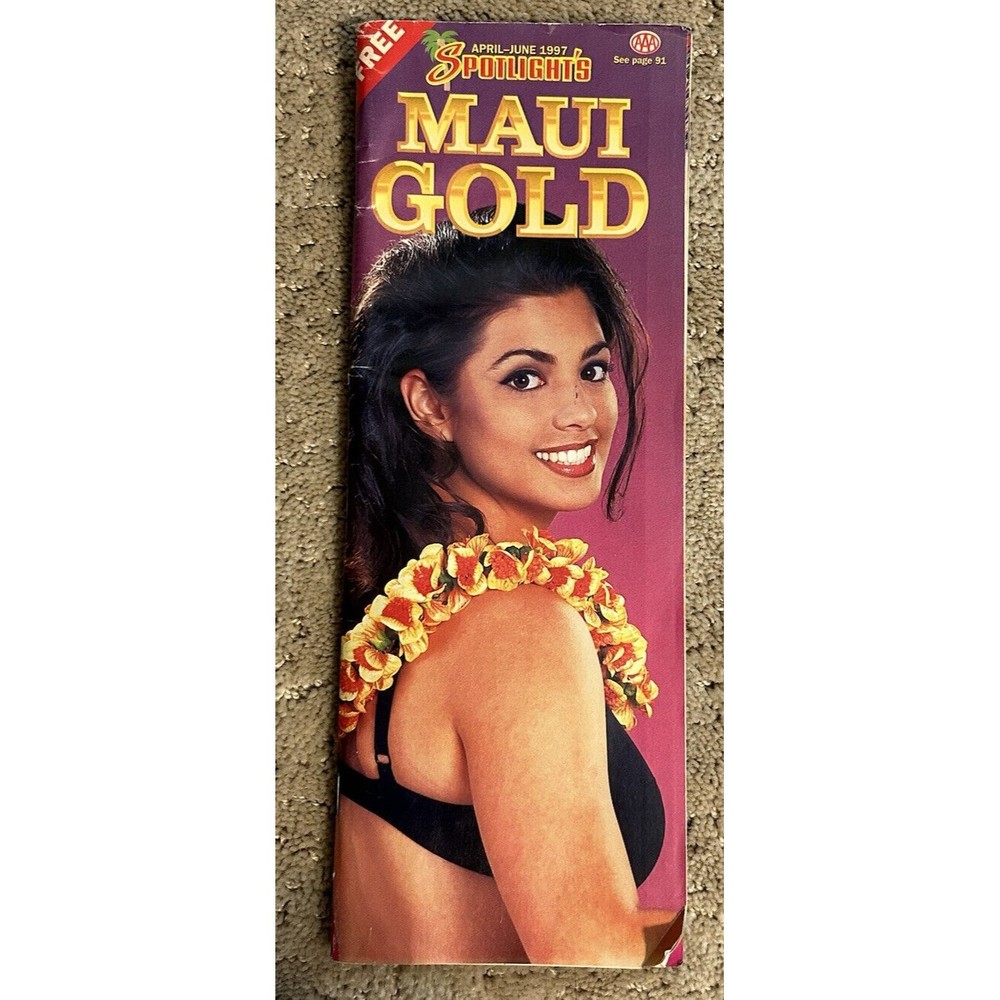 Vintage 1997 Maui Gold Visitor Magazine Lahaina Hawaii Island Maps Sites Shop HI